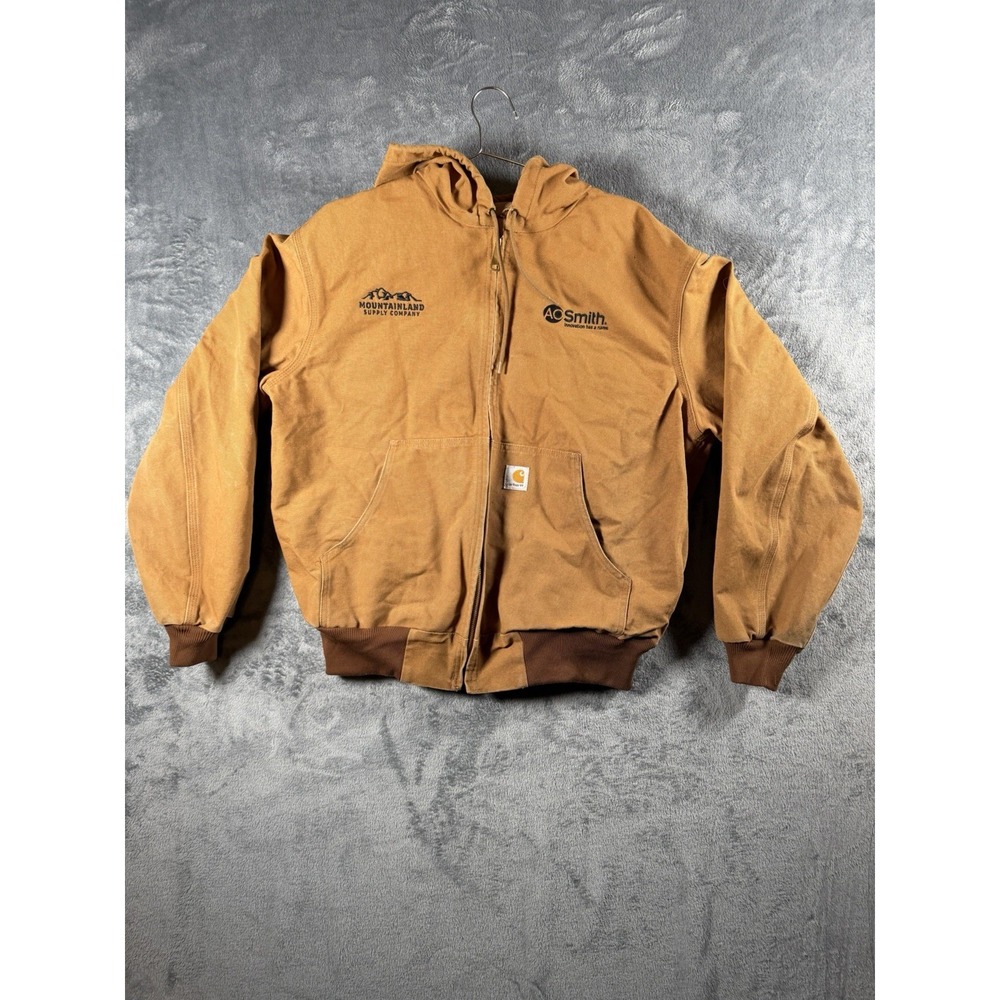 Carhartt J131 BRN Duck Active Jacket L Made USA Brown Hooded
